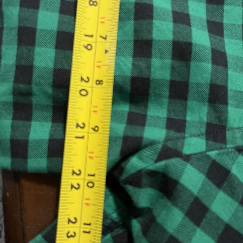 J.Crew Shirt Mens Green Plaid Button Down Slim Fit Oxford Collared Cotton L